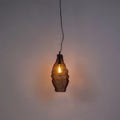 Oosterse hanglamp zwart - Nidum Rombo