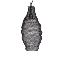 Oosterse hanglamp zwart - Nidum Rombo