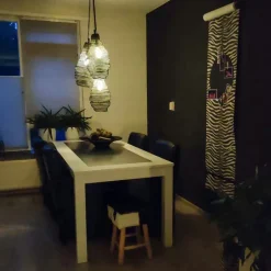 Oosterse hanglamp zwart - Nidum Rombo