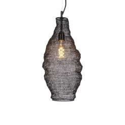 Oosterse hanglamp zwart - Nidum Rombo