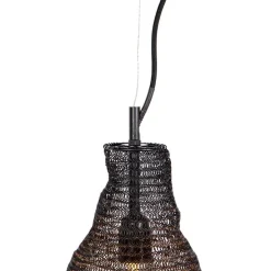 Oosterse hanglamp zwart - Nidum Rombo