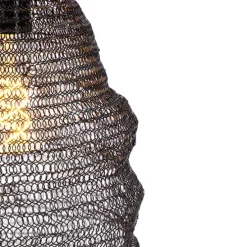 Oosterse hanglamp zwart - Nidum Rombo