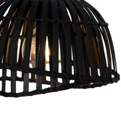 Oosterse hanglamp zwart bamboe 3-lichts - Pua
