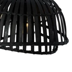 Oosterse hanglamp zwart bamboe 3-lichts - Pua