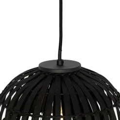 Oosterse hanglamp zwart bamboe 3-lichts - Pua