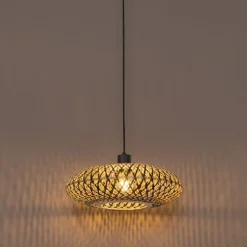 Oosterse hanglamp zwart bamboe 40 cm - Ostrava