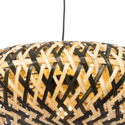 Oosterse hanglamp zwart bamboe 40 cm - Ostrava
