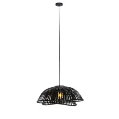Oosterse hanglamp zwart bamboe 62 cm - Pua