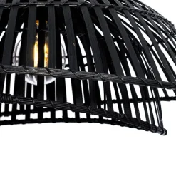 Oosterse hanglamp zwart bamboe 62 cm - Pua