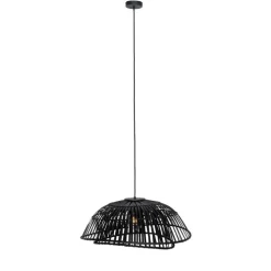 Oosterse hanglamp zwart bamboe 62 cm - Pua