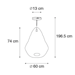 Oosterse hanglamp zwart 60cm - Nidum