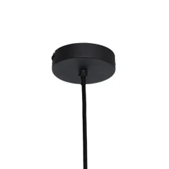 Oosterse hanglamp zwart met naturel bamboe 30 cm - Pua