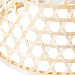 Oosterse hanglamp zwart met bamboe - Rayan