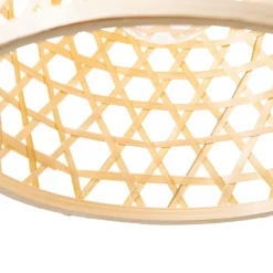 Oosterse hanglamp zwart met bamboe - Rayan