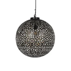 Oosterse hanglamp zwart met goud 45 cm - Radiante