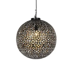 Oosterse hanglamp zwart met goud 45 cm - Radiante