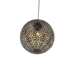 Oosterse hanglamp zwart met goud 45 cm - Radiante