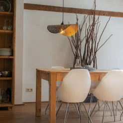 Oosterse hanglamp zwart met goud 50 cm - Japke