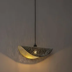 Oosterse hanglamp zwart met goud 50 cm - Japke