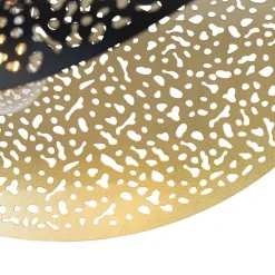 Oosterse hanglamp zwart met goud 50 cm - Japke