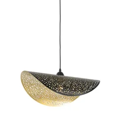 Oosterse hanglamp zwart met goud 50 cm - Japke