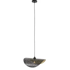 Oosterse hanglamp zwart met goud 50 cm - Japke
