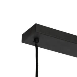 Oosterse hanglamp zwart met naturel bamboe 3-lichts - Pua