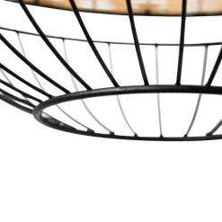 Oosterse hanglamp zwart met rotan 38 cm - Emir