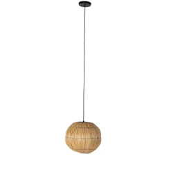Oosterse hanglamp zwart met zeegras - Canno