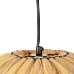 Oosterse hanglamp zwart met zeegras - Canno