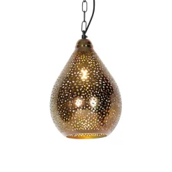 Oosterse hanglamp zwart met koper - Maru 5