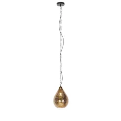 Oosterse hanglamp zwart met koper - Maru 5