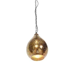 Oosterse hanglamp zwart met koper - Maru 5