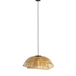 Oosterse hanglamp zwart met naturel bamboe 62 cm - Pua
