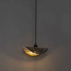 Oosterse hanglamp zwart met goud 35 cm - Japke