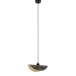 Oosterse hanglamp zwart met goud 35 cm - Japke