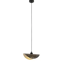 Oosterse hanglamp zwart met goud 35 cm - Japke