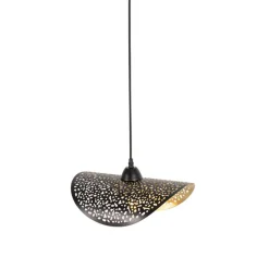 Oosterse hanglamp zwart met goud 35 cm - Japke
