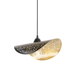 Oosterse hanglamp zwart met goud 35 cm - Japke