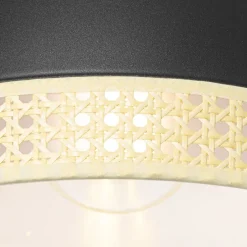 Oosterse hanglamp zwart met rotan 30 cm - Magna Rotan