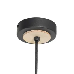 Oosterse hanglamp zwart met rotan 30 cm - Magna Rotan