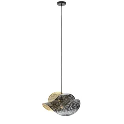 Oosterse hanglamp zwart met goud 28 cm - Japke