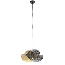 Oosterse hanglamp zwart met goud 28 cm - Japke