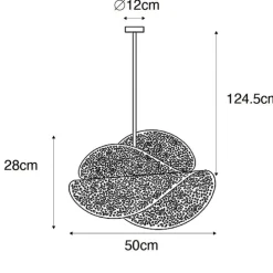 Oosterse hanglamp zwart met goud 28 cm - Japke