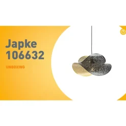 Oosterse hanglamp zwart met goud 28 cm - Japke