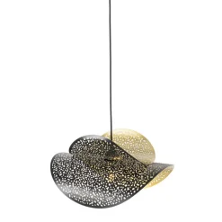 Oosterse hanglamp zwart met goud 28 cm - Japke