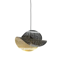 Oosterse hanglamp zwart met goud 28 cm - Japke