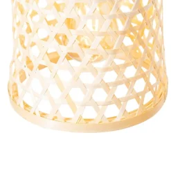 Oosterse hanglamp zwart met bamboe 3-lichts - Rayan