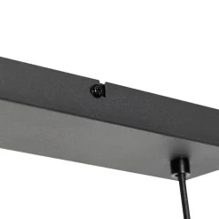 Oosterse hanglamp zwart met bamboe 3-lichts - Rayan