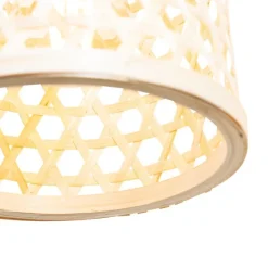 Oosterse hanglamp zwart met bamboe 3-lichts - Rayan